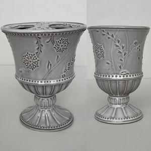 Ceramic Countertop Bathroom Set 2pc Toothbrush Holder with Tumbler